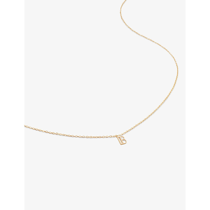 Monica Vinader Small letter B 14ct yellow-gold pendant necklace