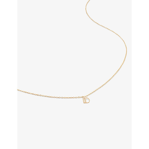 Monica Vinader Small letter D 14ct yellow-gold pendant necklace