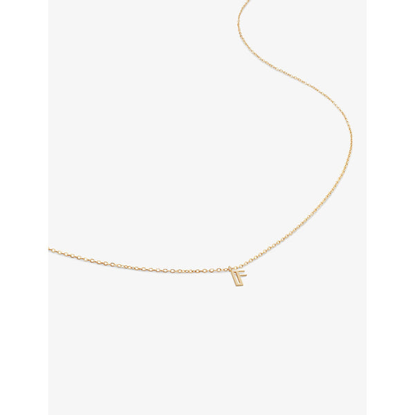 Monica Vinader Small letter F 14ct yellow-gold pendant necklace