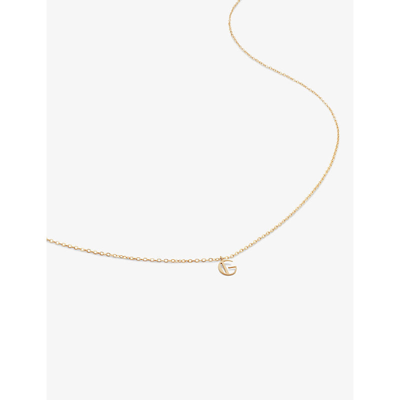 Monica Vinader Small letter G 14ct yellow-gold pendant necklace