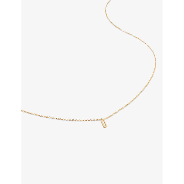 Monica Vinader Small letter I 14ct yellow-gold pendant necklace