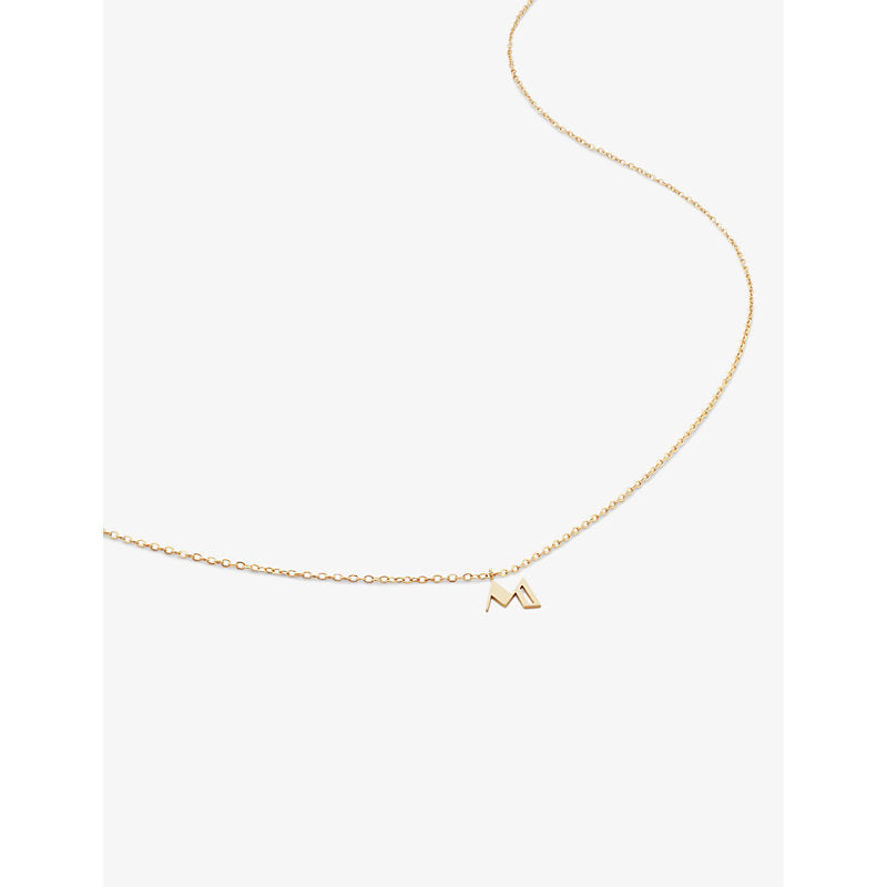 Monica Vinader Small letter M 14ct yellow-gold pendant necklace