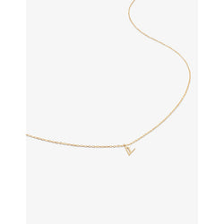 Monica Vinader Small letter V 14ct yellow-gold pendant necklace