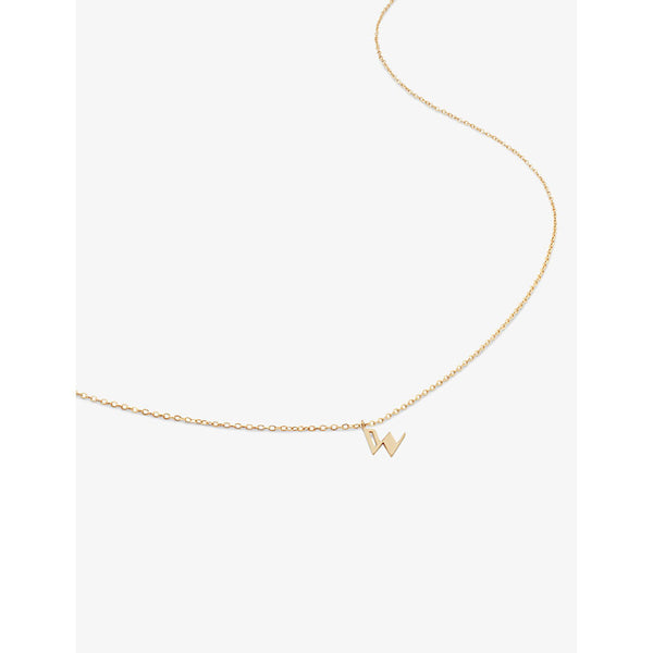 Monica Vinader Small letter W 14ct yellow-gold pendant necklace