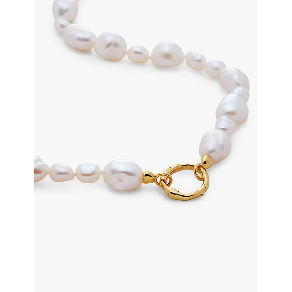 Monica Vinader Nura supersized-pearl 18ct gold-plated vermeil sterling-silver necklace