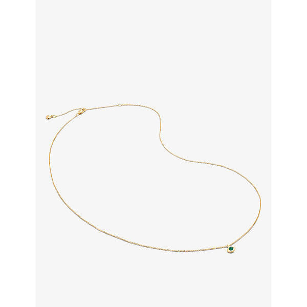 Monica Vinader Siren 14ct yellow-gold and emerald chain necklace