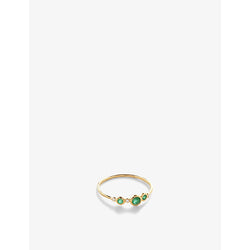  Monica Vinader Cluster 14ct yellow-gold and 0.018ct emerald and diamond ring