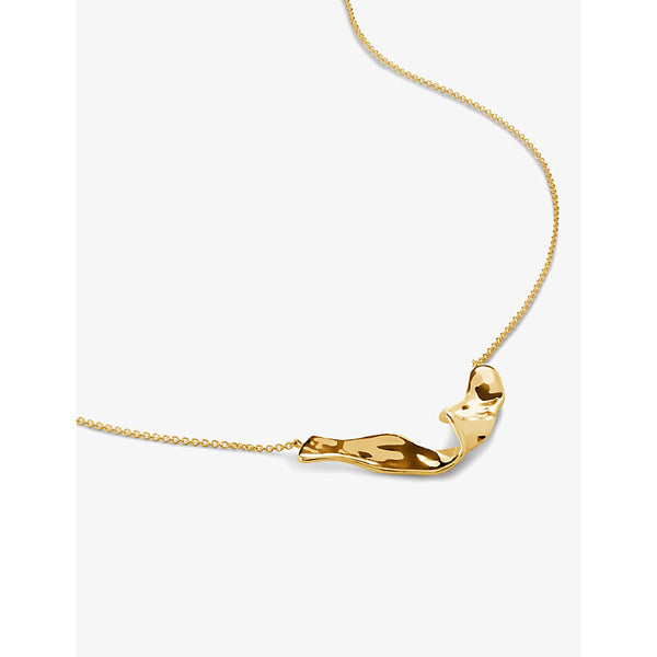 Monica Vinader The Wave 18ct yellow gold-plated vermeil sterling-silver pendant necklace