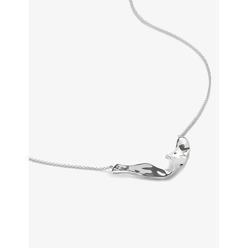 Monica Vinader The Wave sterling-silver pendant necklace