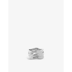 Womens Monica Vinader Wave Triple Band sterling-silver ring