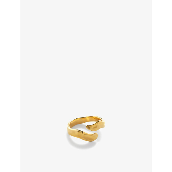 Monica Vinader The Wave 18ct yellow gold-plated vermeil sterling-silver ring