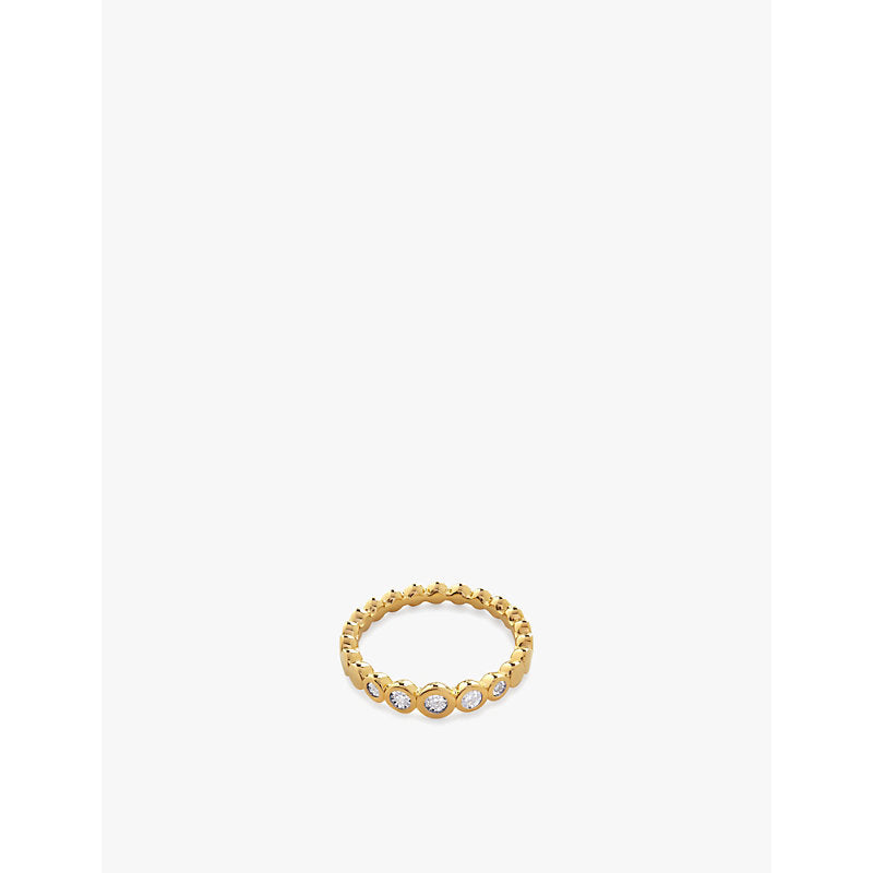 Monica Vinader Lab Grown 18ct yellow gold-plated vermeil sterling-silver and 0.057ct diamond eternity ring