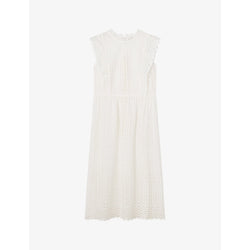 Lk Bennett Laila high-neck broderie-anglaise cotton midi dress | LK BENNETT