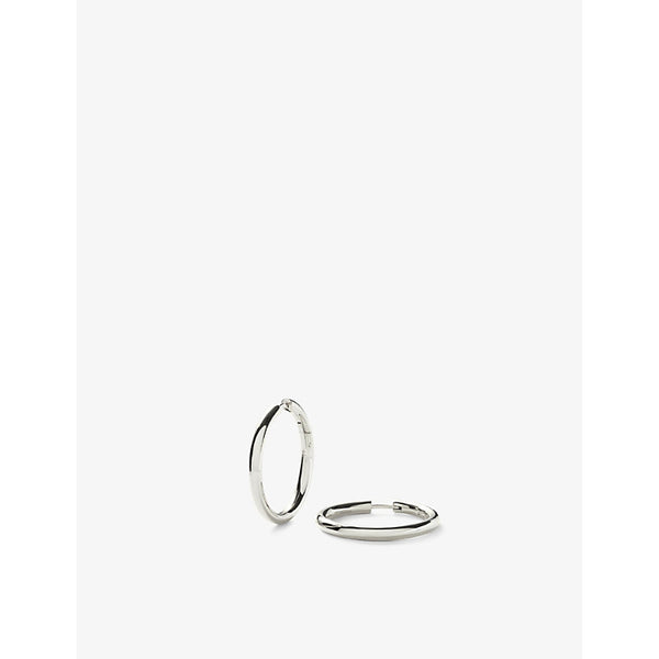 Missoma Tunnel Large rhodium-plated brass hoop earrings