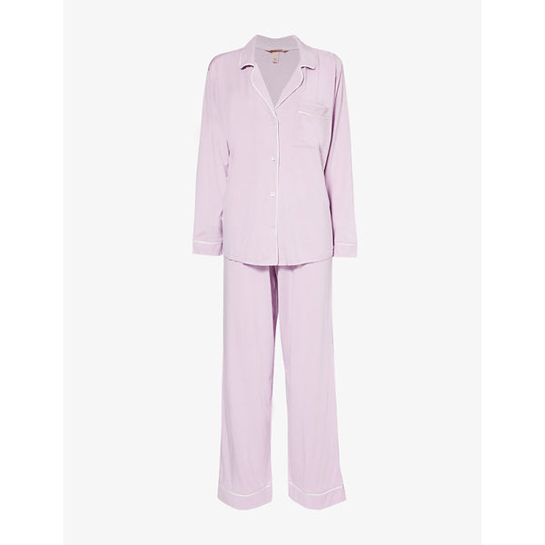  Eberjey Gisele contrast-piping stretch-woven pyjama set