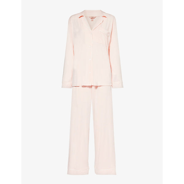  Eberjey Gisele contrast-piping stretch-woven pyjama set