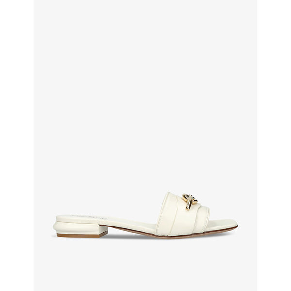  Valentino Garavani Moon logo-plaque leather sliders