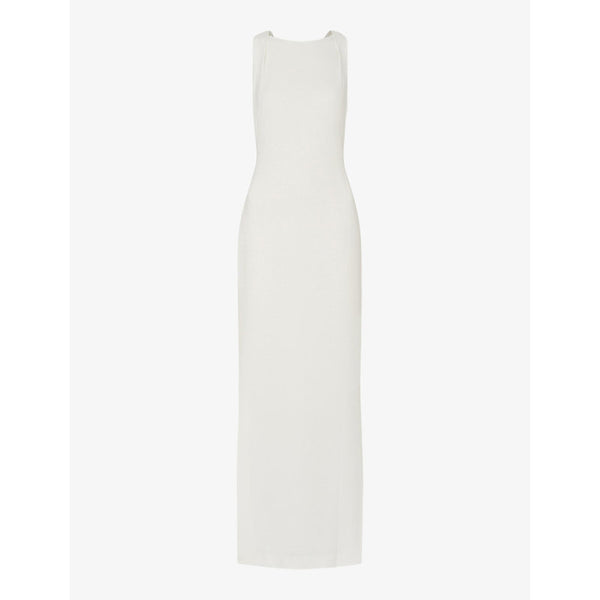 Whistles Tie Back slim-fit stretch-crepe maxi dress | WHISTLES