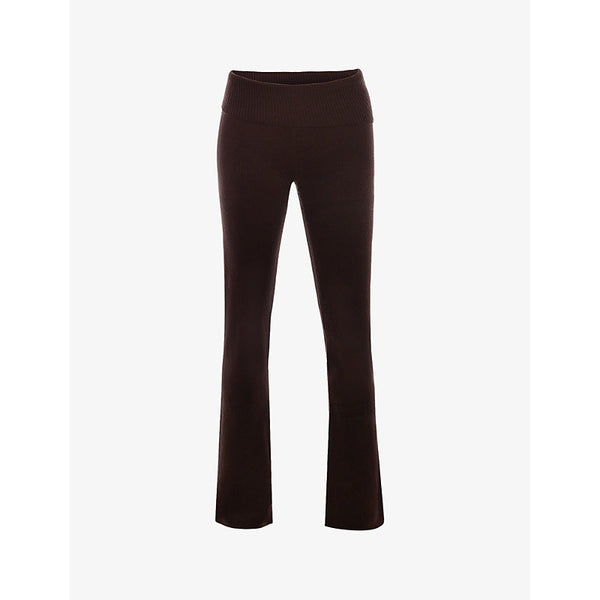  House Of Cb Ama straight-leg mid-rise knitted trousers