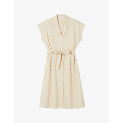 Lk Bennett Ivy patch-pocket belted-waist organic-cotton midi dress | LK BENNETT