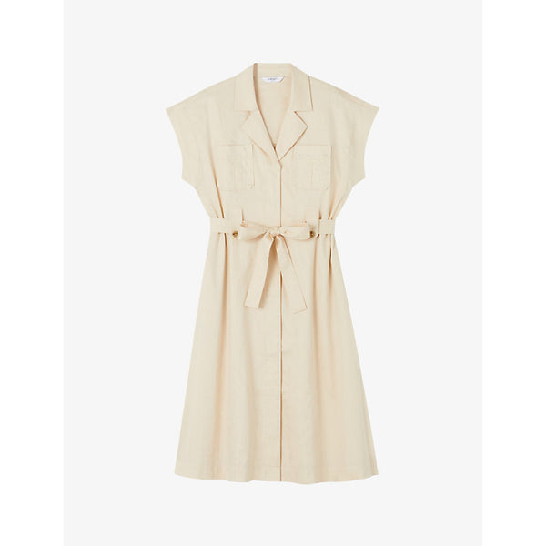 Lk Bennett Ivy patch-pocket belted-waist organic-cotton midi dress | LK BENNETT