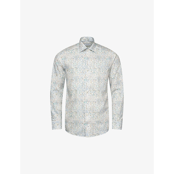 Eton Paisley-print regular-fit cotton-blend shirt