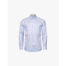  Eton Solid regular-fit cotton-blend Oxford shirt