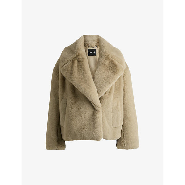 Boss Relaxed-fit faux-fur coat