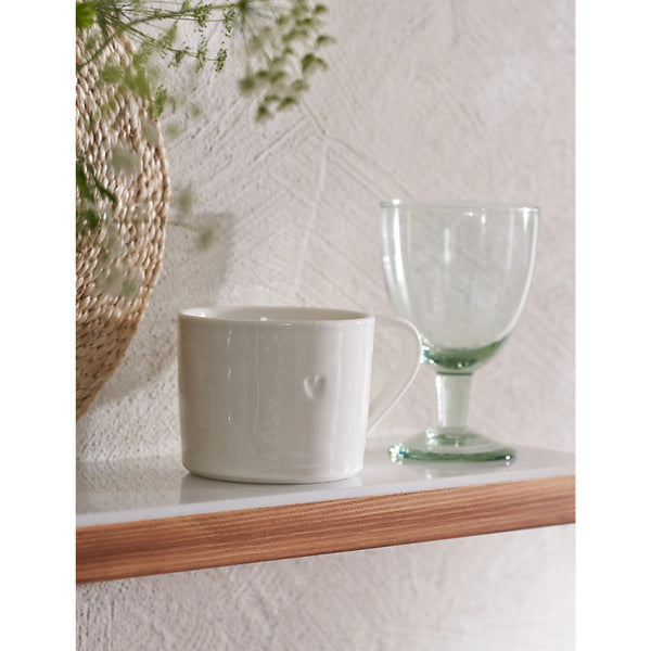 The White Company Bourton heart stoneware mug 9cm