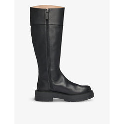 Boss Padded double-B monogram knee-high leather boots