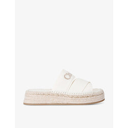 Chloe Mila logo-embroidered woven espadrille sandals