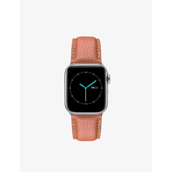 Mintapple Apple Watch grained-leather and stainless-steel strap 44mm