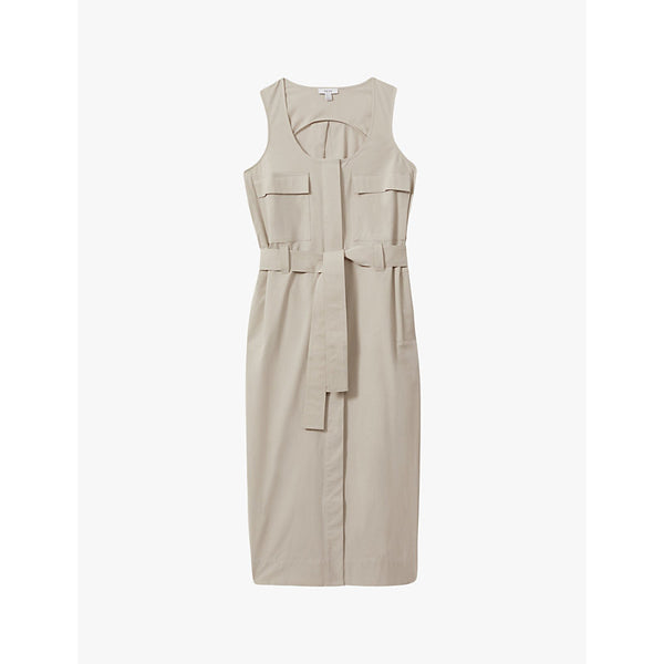 Reiss Elin utility stretch-cotton midi dress