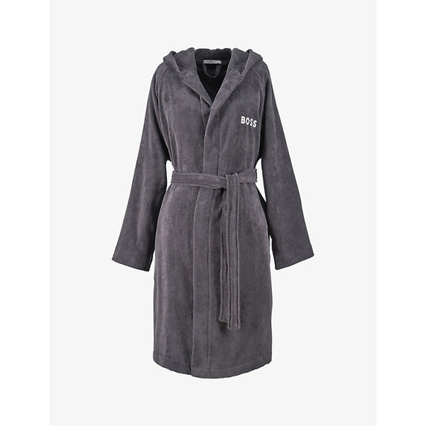 Boss Logo-embroidered cotton-terry kimono dressing gown