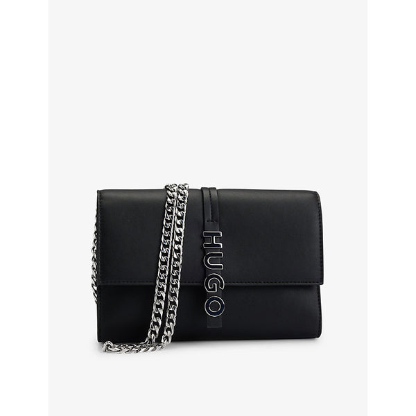 Hugo Logo-lettering faux-leather clutch bag