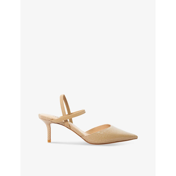 Dune Classical reptile-embossed faux-leather heeled courts | Dune