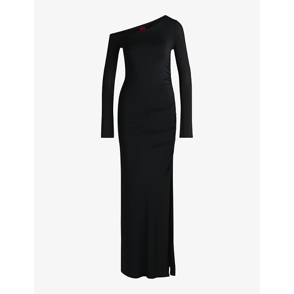 Hugo Long-sleeved split-hem stretch-jersey maxi dress