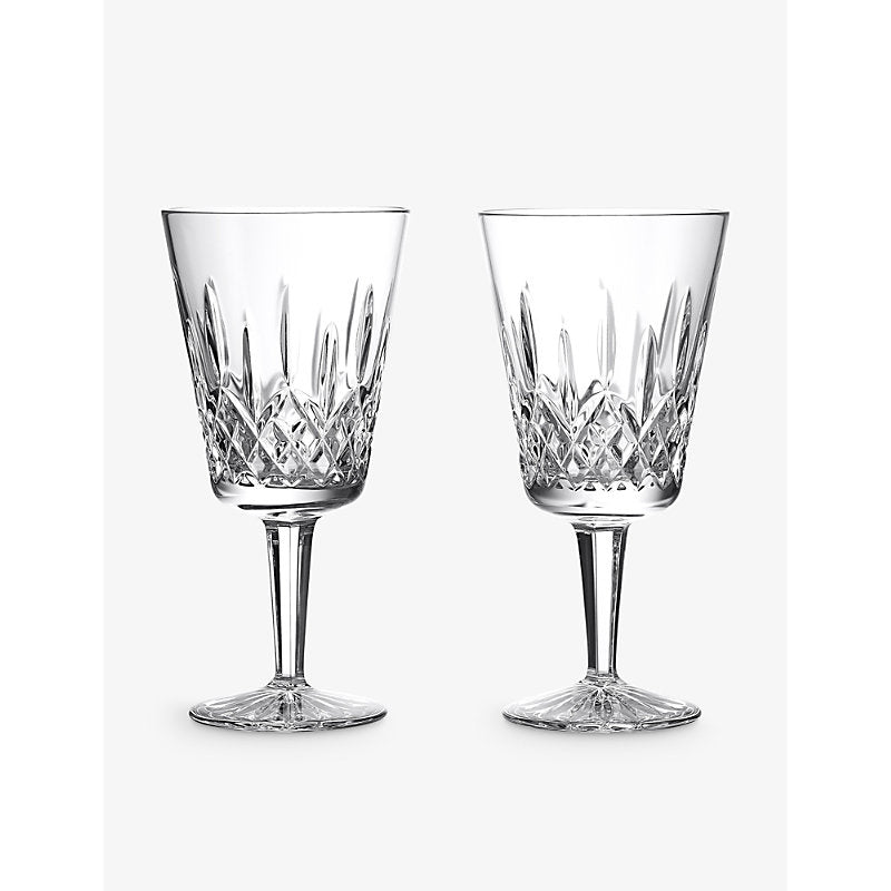 Waterford Lismore medium crystal glass goblet 360ml set of two