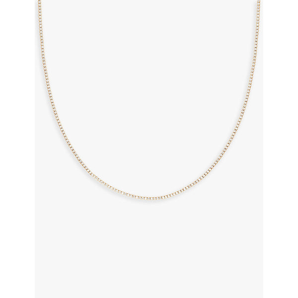  Astrid & Miyu Tennis 18ct yellow gold-plated recycled-sterling silver and cubic zirconia necklace