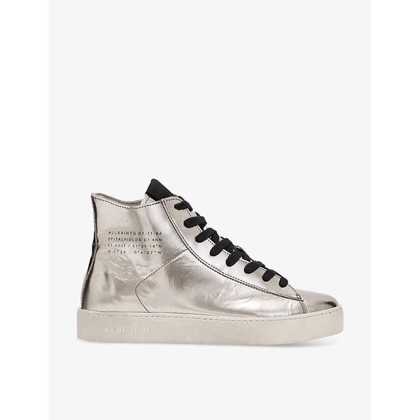 Allsaints Tana logo-embossed leather high-top trainers | Allsaints