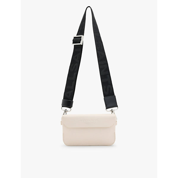 Allsaints Zoe logo-debossed leather cross-body bag | LYBSTORE