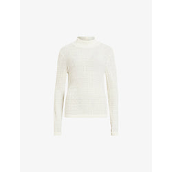  Allsaints Connie Francesco long-sleeve crinkle stretch-cotton top