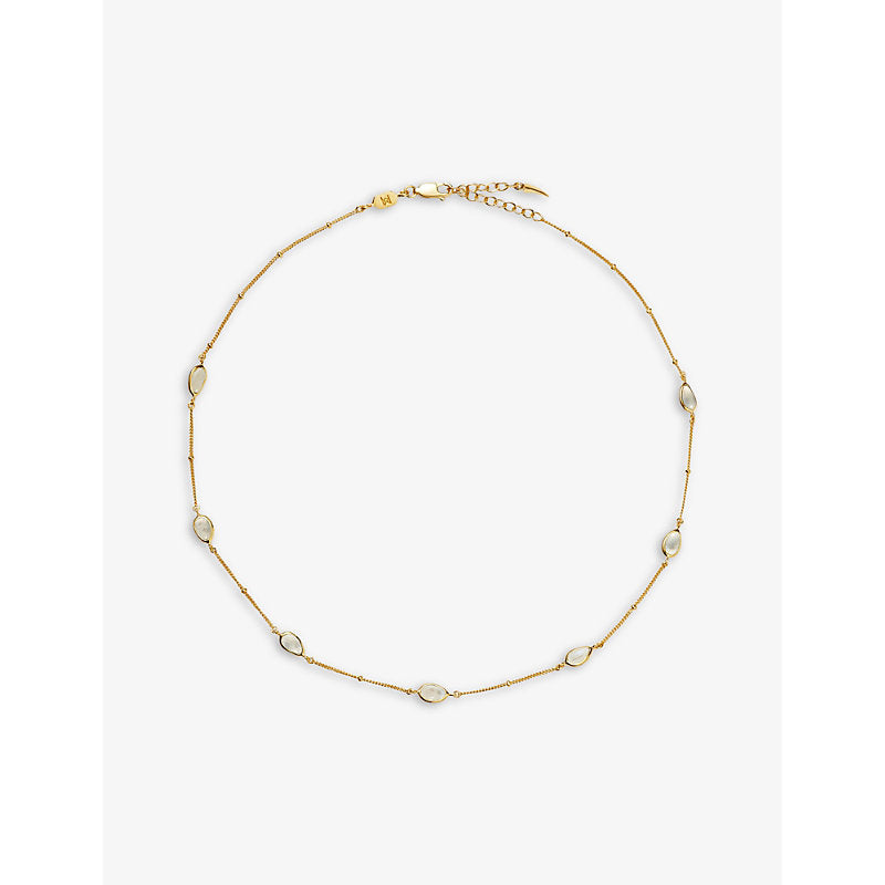  Missoma Magma 18ct yellow gold-plated vermeil sterling-silver and moonstone charm choker