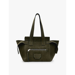  Allsaints Perez logo-embossed suede shoulder bag