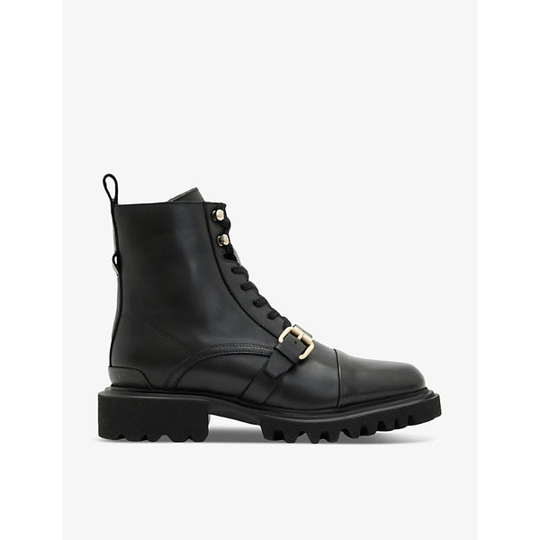 Allsaints Tori brand-buckle leather ankle boots