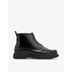 Allsaints Gibbs logo-embossed leather ankle boots