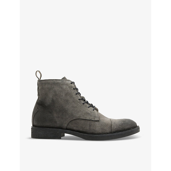 Allsaints Drago logo-embossed lace-up suede boots