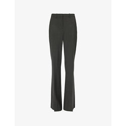  Theory Demitria boot-leg mid-rise stretch-wool trousers