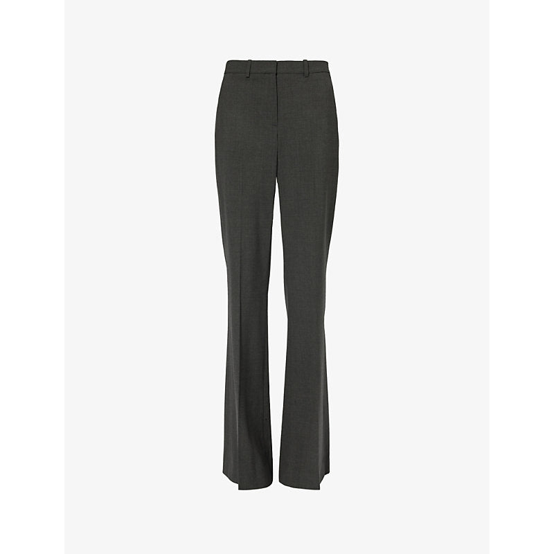  Theory Demitria boot-leg mid-rise stretch-wool trousers