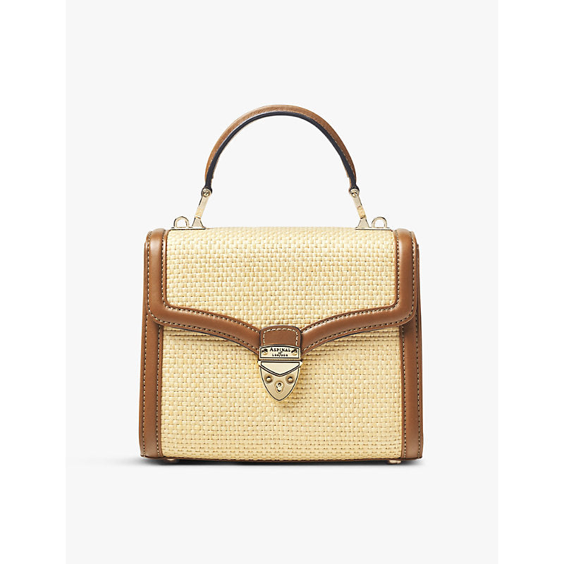 Aspinal Of London Mayfair midi contrast-weave leather shoulder bag | ASPINAL OF LONDON